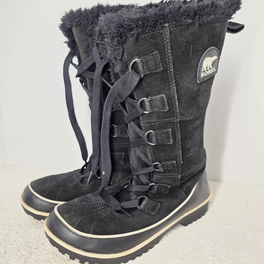 Sorel Tivoli High II Waterproof Leather Winter Boot SZ 8 Women Black NL2093-010